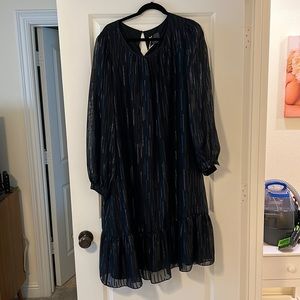 NWT Dark Navy w/ Silver Dress by Marina Rinaldi/ Persona - size 27
